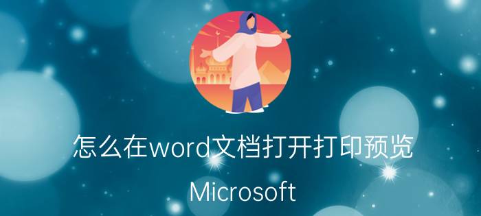 怎么在word文档打开打印预览 Microsoft Word打印预览方法